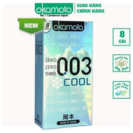 Bao Cao Su Okamoto 0.03 Cool - Kéo Dài Thời Gian - Mang Lại Cảm Giác Mát Lạnh - Nhật Bản